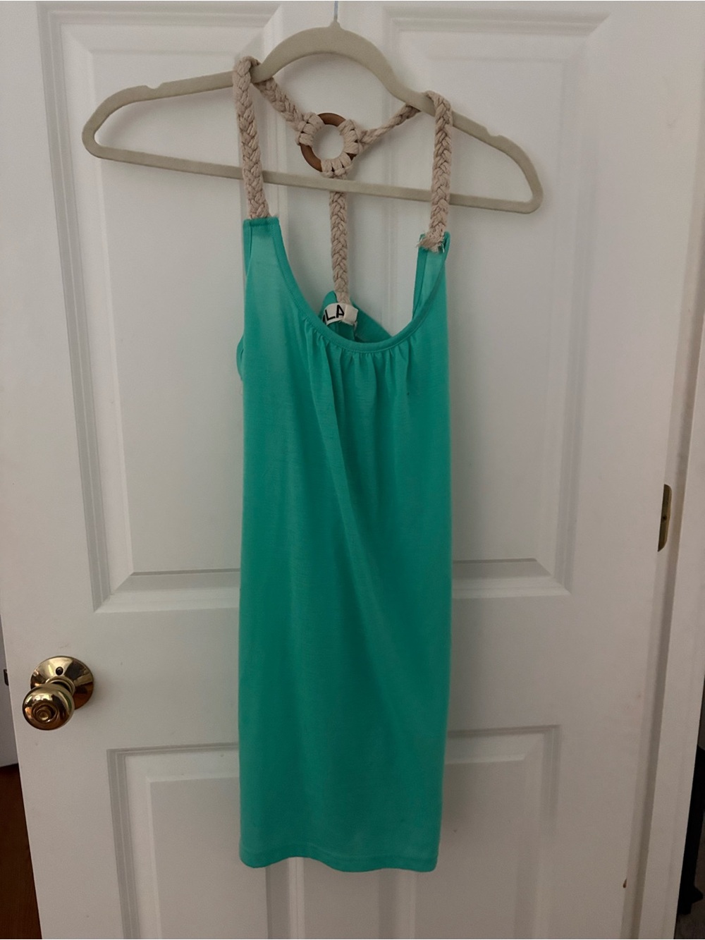 Teal halter summer dress